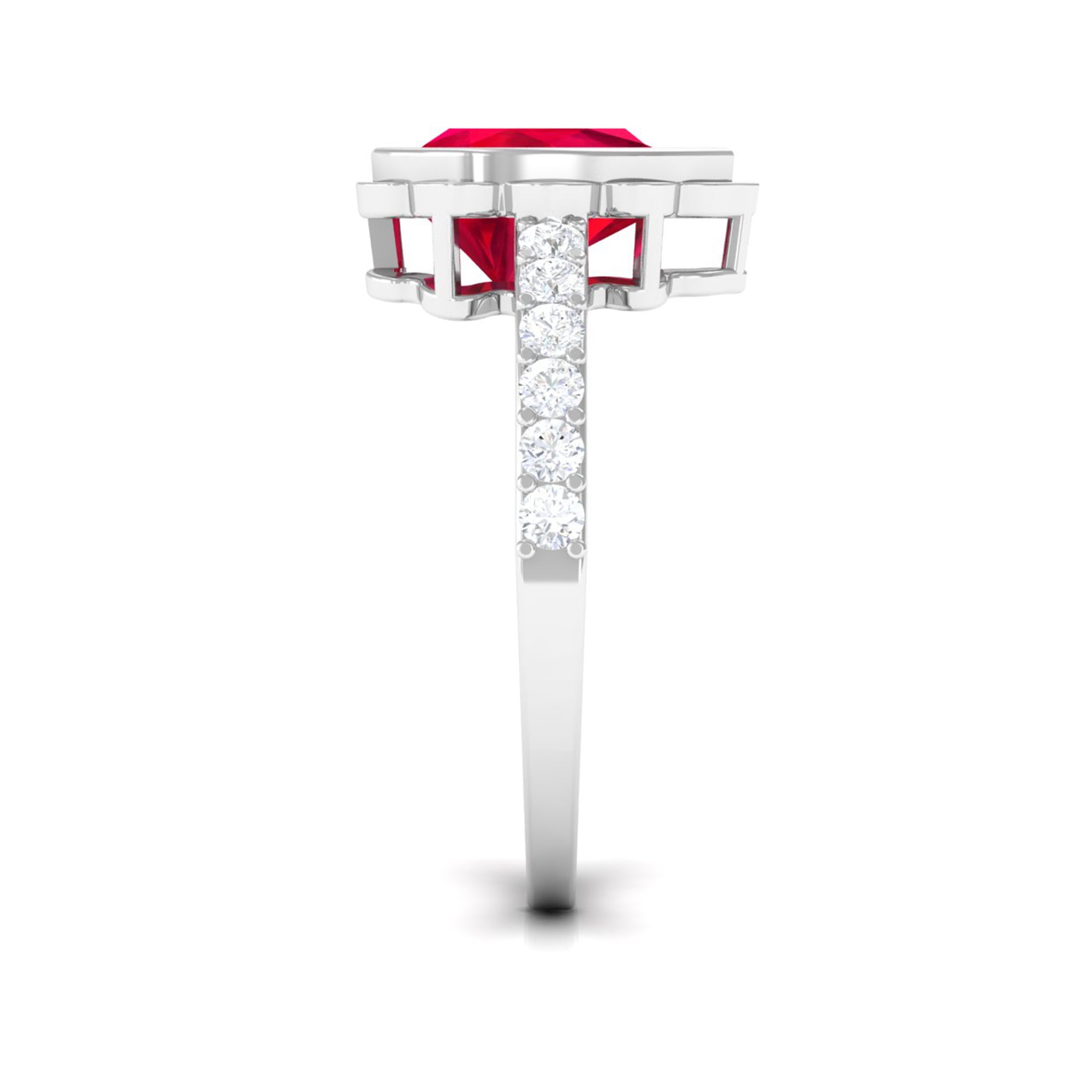 Vibrant Grown Labs-Statement Lab Created Ruby Solitaire Teardrop Ring