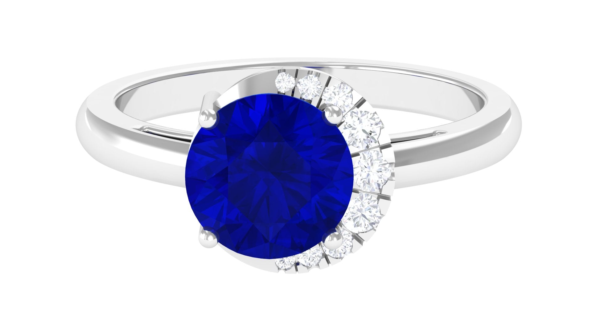 Vibrant Grown Labs-Lab Created Blue Sapphire Promise Ring for Women