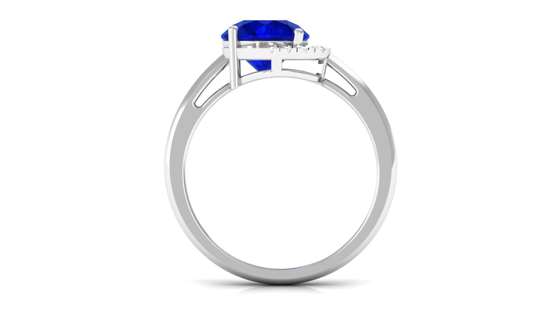 Vibrant Grown Labs-Lab Created Blue Sapphire Promise Ring for Women