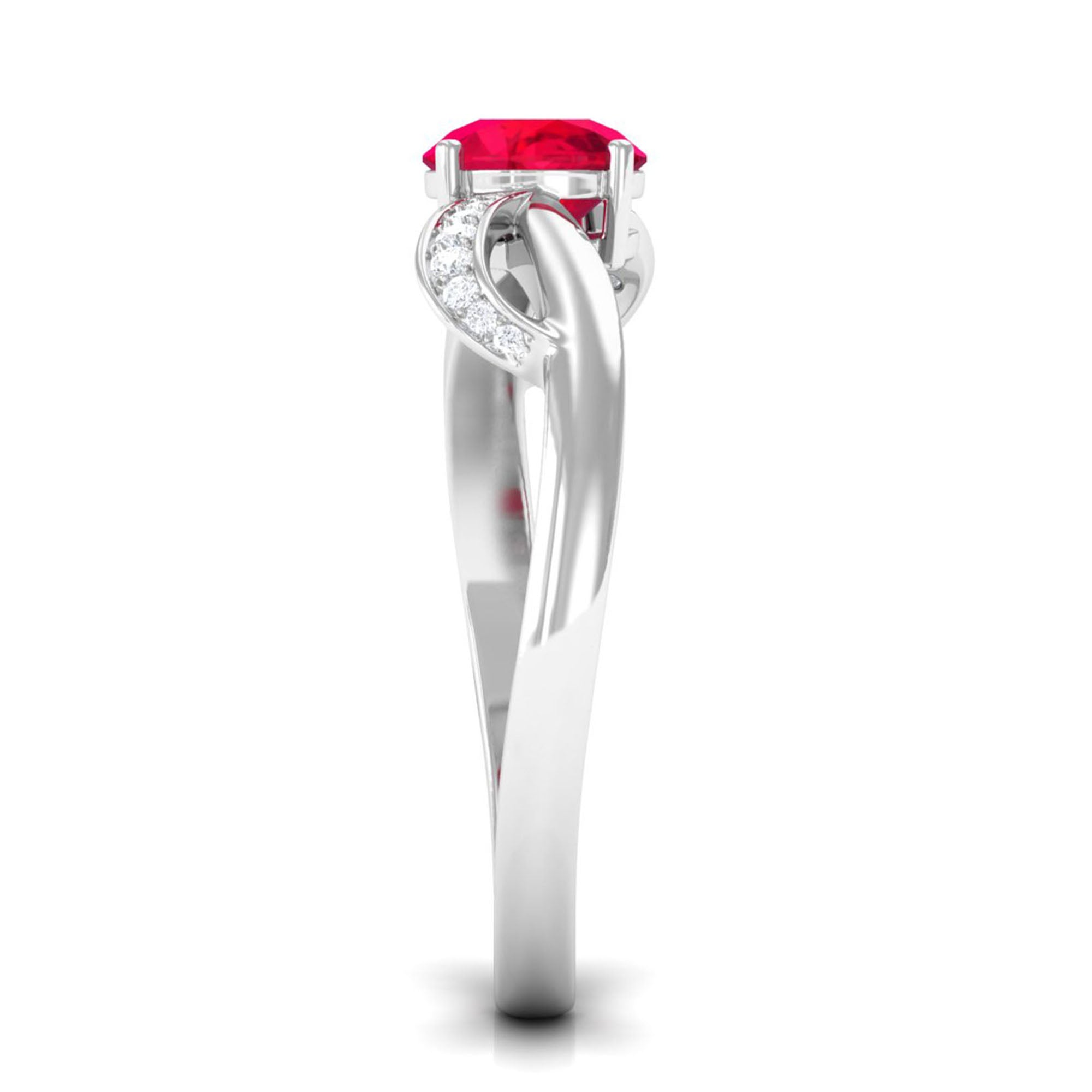 Vibrant Grown Labs-Minimal Lab Created Ruby Promise Ring for Women