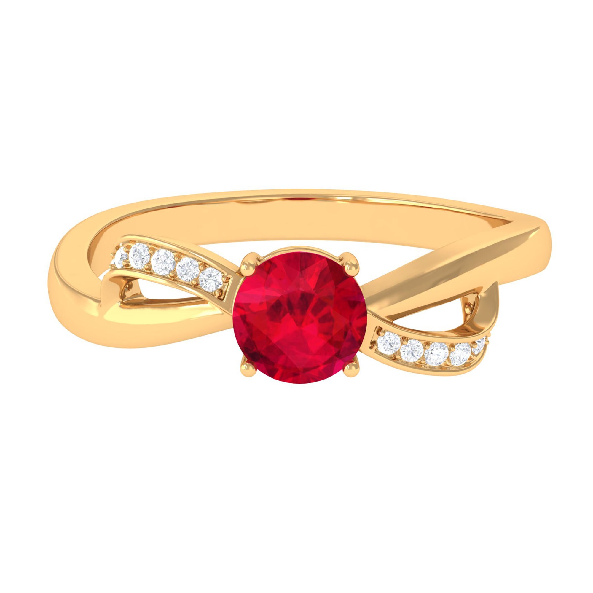 Vibrant Grown Labs-Minimal Lab Created Ruby Promise Ring for Women