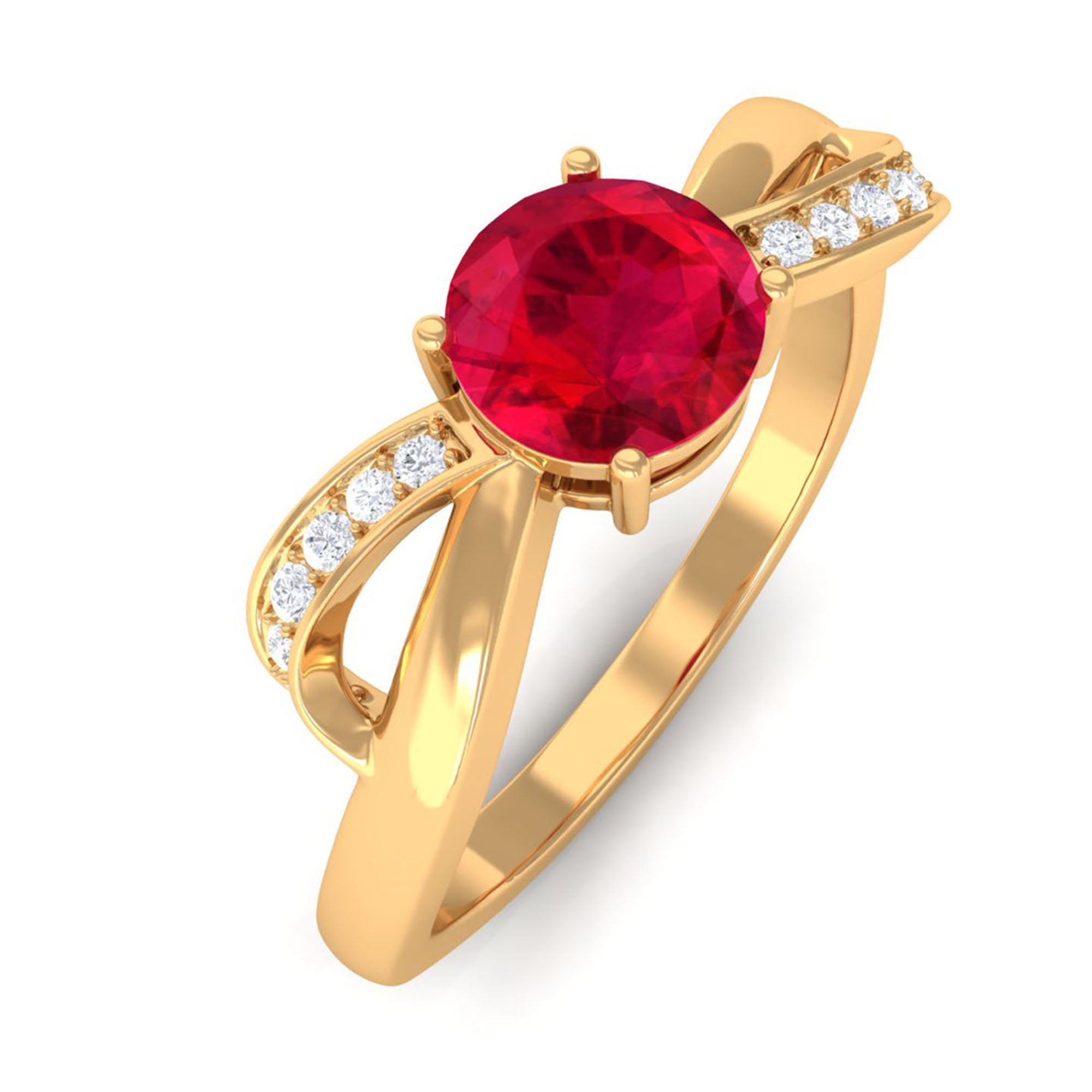 Vibrant Grown Labs-Minimal Lab Created Ruby Promise Ring for Women