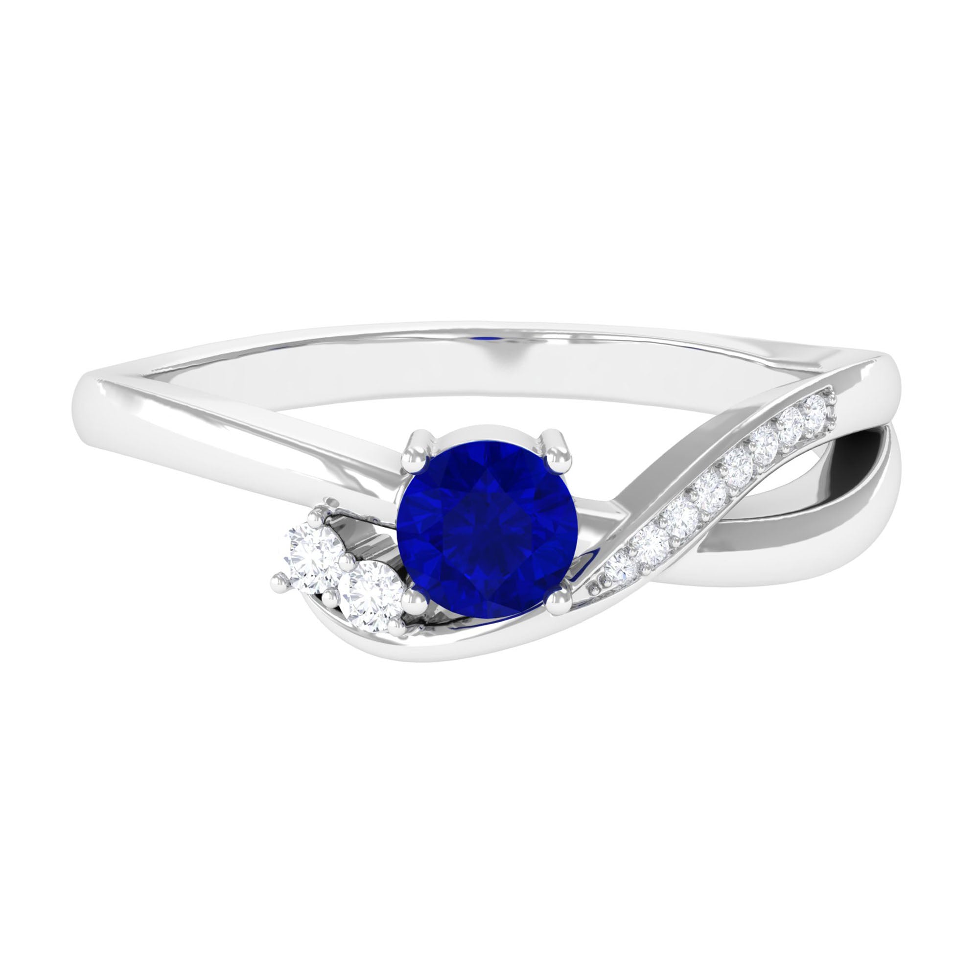 Vibrant Grown Labs-Minimal Lab Grown Blue Sapphire Promise Ring for Women