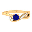 Vibrant Grown Labs-Minimal Lab Grown Blue Sapphire Promise Ring for Women