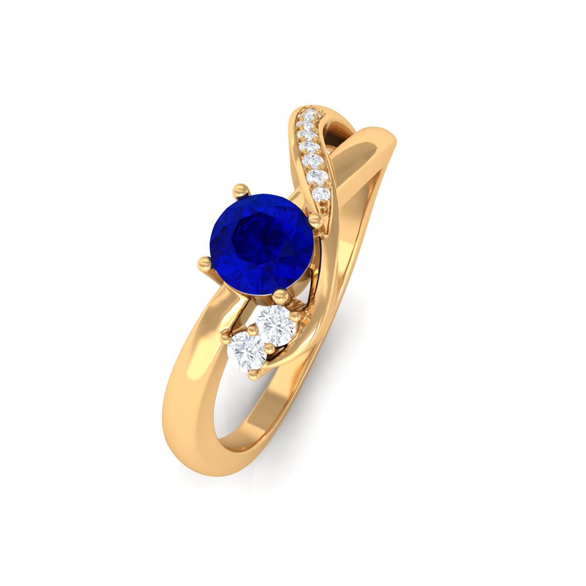 Vibrant Grown Labs-Minimal Lab Grown Blue Sapphire Promise Ring for Women