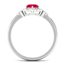 Vibrant Grown Labs-Nature Inspired Lab Created Ruby Engagement Ring with Accent