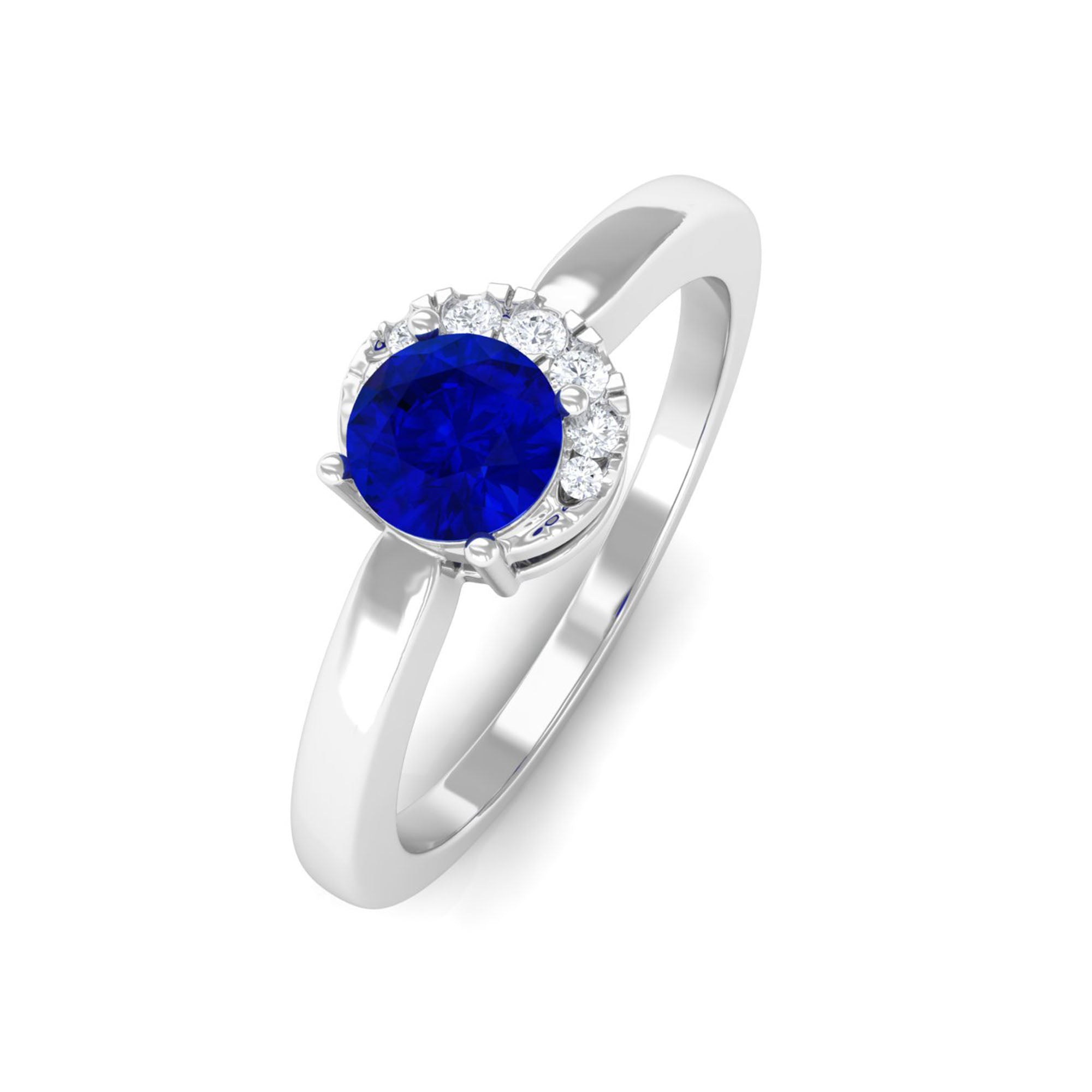 Vibrant Grown Labs-Lab Created Blue Sapphire Promise Ring for Women