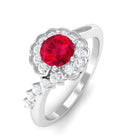 Vibrant Grown Labs-Lab Grown Ruby Minimal Promise Ring with Halo